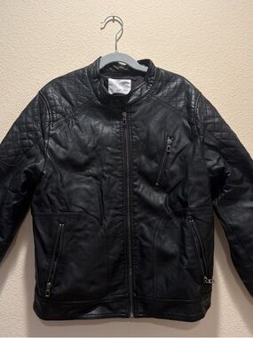 Zara kids Black Quilted-Panel Bomber Jacket
